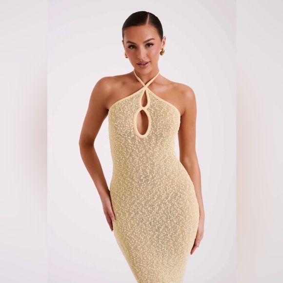 Kahali Boucle Halter Midi Dress - Meshki - Picture 8 of 10